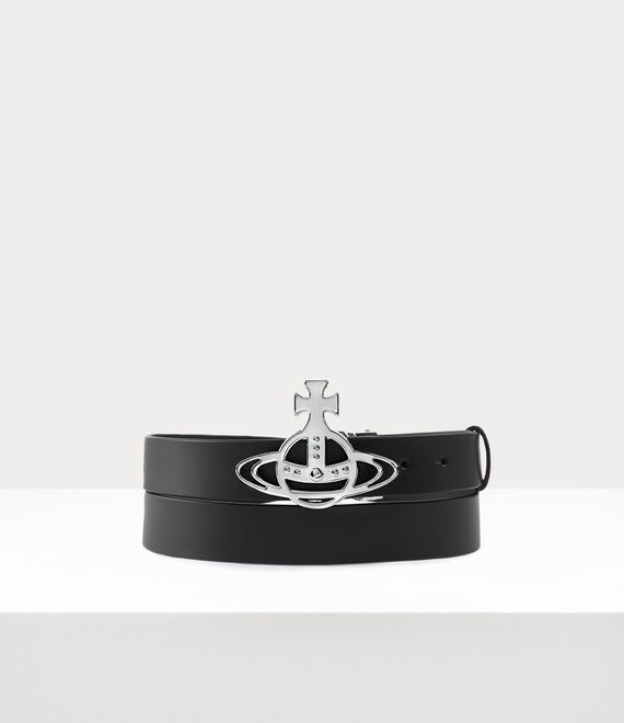 Vivienne Westwood line orb buckle/silver black